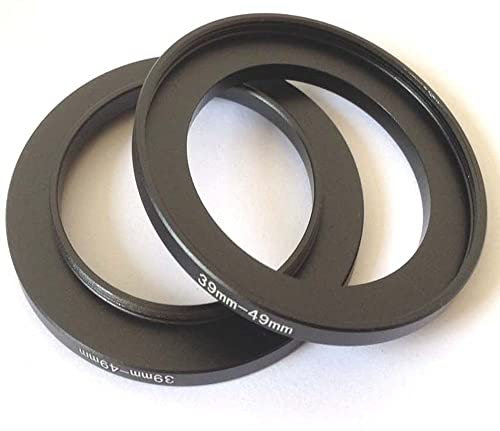 2x Video Camera Lens 39-49mm Step Up Rings Connect Adapter Size 39mm To 49mm Filter Aperture Connecting Conversion Screws Photo Film Attachment Fix-ed Connector Photograph Parts Accessories