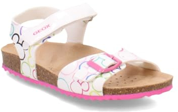 Geox J Adriel Girl Sandali da ragazza, C0653 Bianco Multicolore, 37 EU