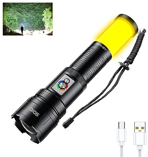 Torce Led Ricaricabili, 200000 Lumen Torcia Più Luminosa Ricaricabile, Modalità Multipla Con Luce COB, Torcia Impermeabile, Torcia Tattica è il Miglior Regalo per gli Campeggio ed Escursionismo