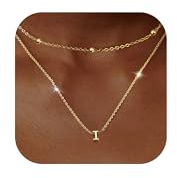 LOLIAS Collar Inicial Letra para Mujer, Colgante Nombre Pequeño, Cadena 18K Oro Dorado, Personalizado, Regalos para Mujeres y Niñas
