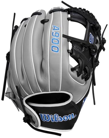 Wilson A900® PF1125 Pedroia Fit™ 11.25” Infield Baseball Glove - Grey/Black/Royal, Right Hand Throw