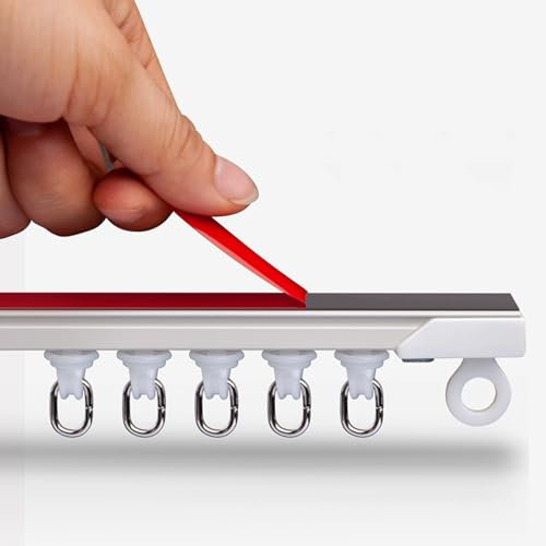 Selbstklebende Decken Gardinenschiene Kein Bohren Vorhangschienen Gleiter Ultradünn Verdeckt Gardinenschiene Decke Montage Für Fenster Türen Badezimmer Schränke Betten Bücherregale Aluminium(100cm)