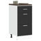 WIFESE Schubladenschrank Küchenunterschrank Küche Organizer Geräumiger Küchenschrank mit Viel Stauraum Aufbewahrungsschrank Schwarz 40x46x81,5 cm Holzwerkstoff