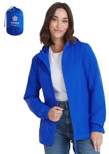 TOG24 Craven Womens Waterproof Packaway Rain Jacket with Bag, Full Length Zip and Adjustable Hood, Breathable, Windproof, Suitable for Hiking and Outdoors