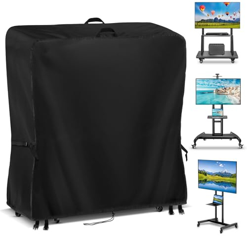 Kingling Outdoor TV Cover 50 Inch Weatherproof, Waterproof Outdoor TV Stand Covers For Mobile TV Carts With Floor Stand Base, TV Screen Protection Covers For Outside- 50”L x 18W x 55”H(Cover Only)