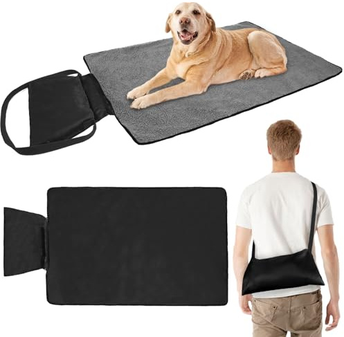 Adiwo Manta portátil para Exteriores Mascotas, 100 x 70 CM Manta Plegable para Mascotas, Impermeable de Forro Polar, Portátil Alfombra Perro, Interiores, Viajes, Camping, Exteriores