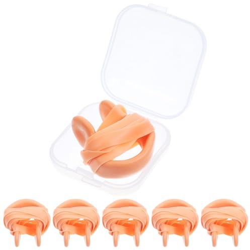 FUNOMOCYA 6 Piezas Pinzas Nariz Natación Silicona con Cinta Elástica Protección Nasal para Adultos Accesorios Resistentes para Natación
