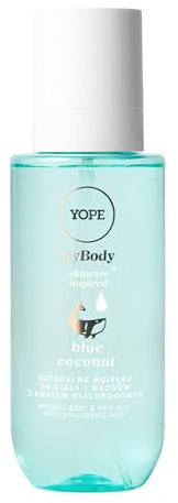 YOPE Naturlig fuktspray för kropp och hår blå kokosnöt (200 ml) – med hyaluronsyra