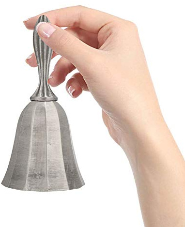 Cuifati Creative Bar Handklocka Counter Påminnelse för Klassmiddagsservering med Högt Klart Ljud Guld Zinklegering 1 St (urgammalt tennsilver)