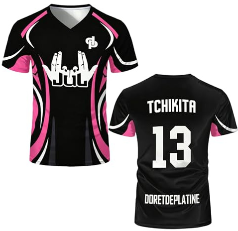 T-Shirt JUL Hommes Femmes, JUL Maillot de Foot, Cadeaux des Fans Plusieurs modéle Disponible, Mode Streetwear T-Shirts de Sport, Haut d’Entraînement Fitness, Manches Courtes Col en V T-Shirts