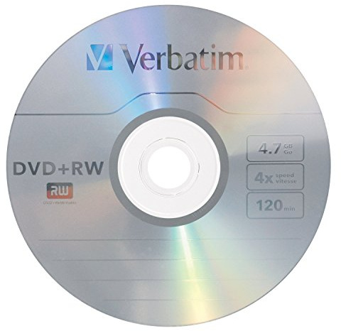 Verbatim DVD+RW 4.7GB 4X con superficie di marca - 1pk Jewel Case