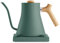 Bollitore elettrico a collo di cigno Fellow Stagg EKG - Teiera e caffè pour-over sopra, acciaio inox, riscaldamento rapido, EU, verde fumo con impugnatura in legno d'acero, 0,9 litri