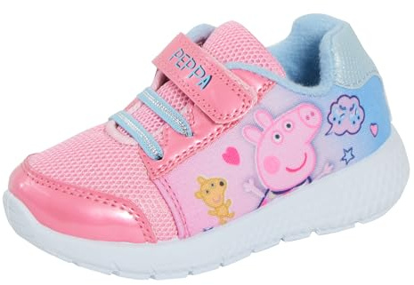 Peppa Pig - Zapatillas deportivas con lentejuelas para niña, zapatos de verano casuales, Rosa azul, 25.5 EU