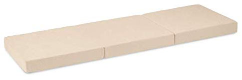 Chilly pilley Gästematratze 3-teilige Klappmatratze Faltmatratze Hochwertige 3 Teilige Memory Foam Schaumstoffkern & Abnehmbarem Bezug (195 x 120 x 10, Beige)