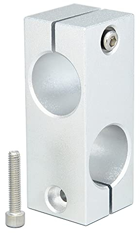 AUZHU- STD - metrisk - fäste av aluminiumlegering styraxel stöder tvåvägs anslutningsklämmor dubbelhål stag klämmor tub klämma kontakter klämma fästen kolumnklämma fixtur storlek: D 30 mm - K30 mm
