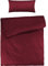 Pure Label Mako Satin Damast Streifen Bettwäsche rot 155x220 cm mit Kissenbezug 40x80 cm aus 100% Baumwolle | Traumhaft weiches Mako Satin Bettwäsche Set in Uni