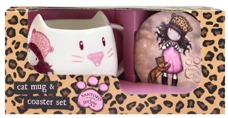 Safta Articulo, Set De Taza Y Posavasos Gorjuss Purrrrrfect Love Unisex niños, Multicolor, M