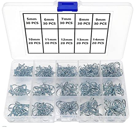 YIXISI 250 Stück 5-14 mm Schlauchschellen Set, Federclip Schlauchschelle, Kraftstoffleitung Klemme, Kraftstoffleitung Befestigung Schellen, für Auto Motorrad Roller ATV (10 Größen)