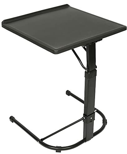 RELOVE Fällbart sidobord bärbart fällbart bord, fällbart bord för bärbar dator, höjdjusterbart bord för sovrum, vardagsrum, säng, hopfällbart, höjdjusterbart