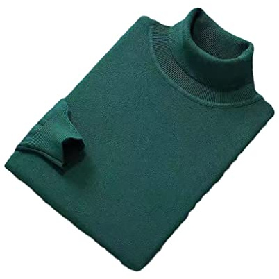 Suvoiier Herr kashmir bomullsblandning polokrage herrtröja höst vinter mjuk bekväm stickad pullover, GN, M