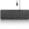 Perixx PERIBOARD-213U, Clavier Compacte Silencieux Filiare – Clavier Chiclet avec Touches Ciseaux Silencieuses et Touches Multimédia pour Windows - AZERTY Français - Noir