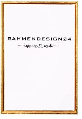 Rahmendesign24 Schattenfugenrahmen Oslo für Keilrahmenbilder und Leinwände 40x60 Blattgold Schattenfuge