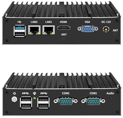 HSIPC Celeron N2840 X86 Thin Client, Mini PC, Nano PC, Cheap PC with 4G RAM 120G SSD Dual RJ45 Port Dual COM RS485 VGA HDMI 6 USB