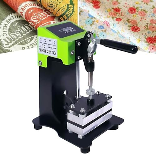 600w VäRmepressmaskin 1 Ton HöGtrycks Dubbla VäRmeelement, 2,35x4,7'' UppväRmda Plattor Lcd-Kontroller Transfer Sublimation Print för Limning, T-Shirts, Pu-LäDerblomsterväXt