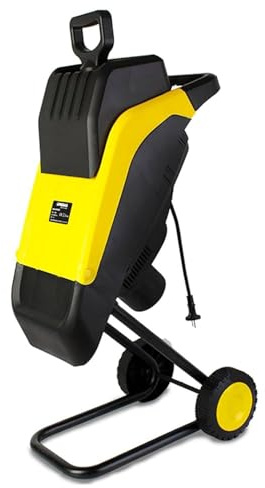 Déchiqueteuse électrique à bois, 2500 W, broyeur de jardin pour branches et feuilles, diamètre maximum 35 mm, sac de collecte de 50 L inclus