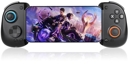 AOOSU Mobile Controller for Android/iOS, Game Controller with Hall Effect Joystick Bluetooth Mobile Gamepad with Button Assignment for Xbox Cloud Steam Link GeForce Now MFi Arcade Games, Black