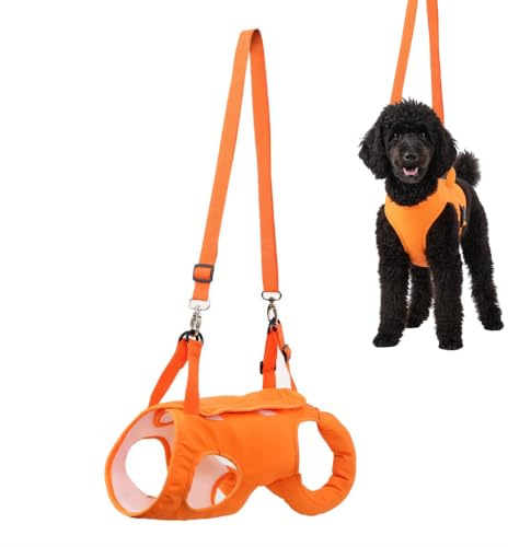 Imbracatura per Cani con Cinturino Regolabile, Pettorina Cane con Adesivo Magico Regolabile, Imbracatura per il Trasporto del Cane per Cani Anziani e Disabili, Gatti, Viaggi, Escursioni, Passeggiate