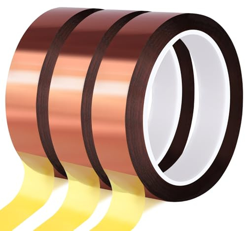 Fyguard 3 rotoli di nastro termico ad alta temperatura, 20 mm x 25 m, colore marrone, per sublimazione, senza residui, per stampa di tazze elettroniche, saldature e mascherature