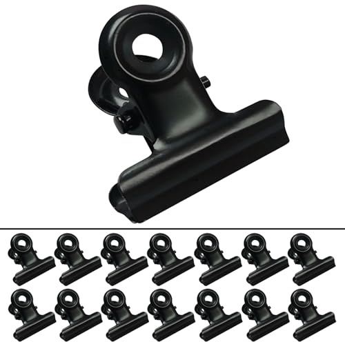 FZGUSYAF Lot de 14 trombones ronds en métal noir de 31 mm pour la maison, le bureau