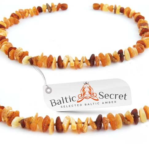 AmberForPets Bernstein Halsband für Hunde und Katzen Bernsteinkette Zeckenhalsband Zeckenschutz 20cm