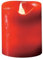 Konstsmide LED Echtwachskerze, rot, zerlaufene Wachsoptik, mit an/aus Schalter und Lichtsensor, 10 cm, 2 warm weiß flackernde Dioden, batteriebetrieben, Innen, 2 x AA 1.5V (exkl.) - 1967-550