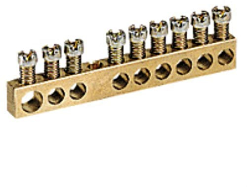Legrand 004806 Bornier de Répartition nu à Visser, 1 Connexion, 6mm² à 25mm², Longueur 157mm, Or