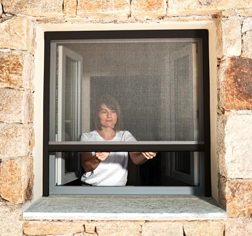Avosdim Insektenschutzrollo für Fenster B 100 x H 160 cm & Türen, Aluminium, Insektenschutz Fenster – Schwarz RAL 9011