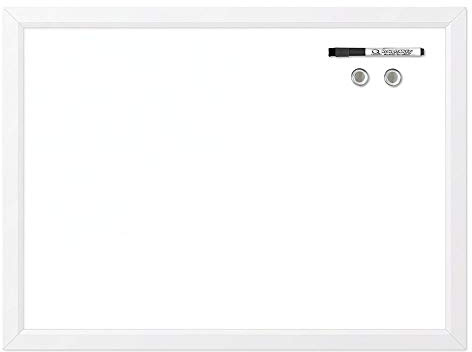 Quartet Magnetic Whiteboard, 17 x 23 Small White Board for Wall, Dry Erase Board for Kids, Perfect for Home Office & Home School Supplies, Dry Erase Marker, Magnets, White Frame (MDW1723W-AZS)
