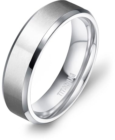 TIGRADE Titanium Rings 4MM 6MM 8MM 10MM Wedding Band in Comfort Fit Matte for Men Women Size 3-15, Silver 6mm, Size 8.5