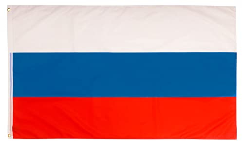 Aricona Drapeau Russie 90x150cm – russe - résistant aux intempéries, avec œillets en laiton, 100% polyester, coutures doubles robustes et couleurs éclatantes – pour les passionnés de drapeaux
