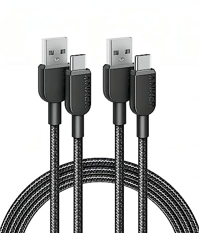 Anker USB C Kabel, [2 Stück 1,8m] Ladekabel USB C Nylon Geflochten Schnellladekabel, USB auf USB C Kabel für Samsung Galaxy S24 S23 S22 Ultra Note 20 iPhone 16 15 14 Pro Max iPad MacBook