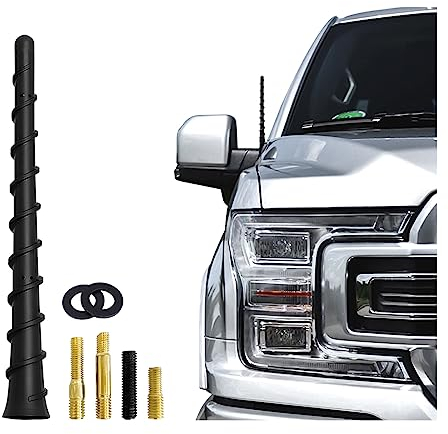 CGEAMDY Antenna Auto, Antenna Corta Amplificata Per Autoradio, Antenna da tetto di Ricambio Stereo dell'auto da 17.5CM per Veicolo Camion Stereo dell'auto, Albero Antenna FM AM Helix Rod