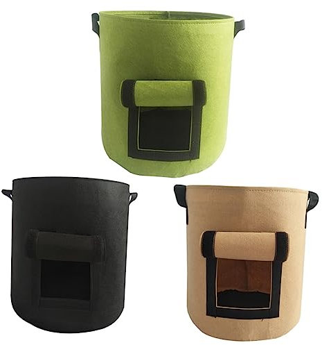 ANDRESLAD Borsa Per Piantare Contenitori Per Patate Da 3 Pezzi Borsa Per Piante In Tessuto Non Tessuto Nero