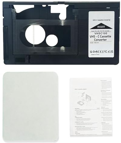 BECBOLDF VHS-C - Adattatore a cassetta per videocamere motorizzato, ideale per lettore videoregistratore, lettore di cassette video e conversione da VHS a digitale