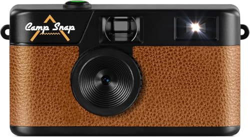 CampSnap - Fotocamera digitale compatta senza schermo, memoria per 2000 foto, 10 m pixel, batteria ricaricabile, vintage, marrone