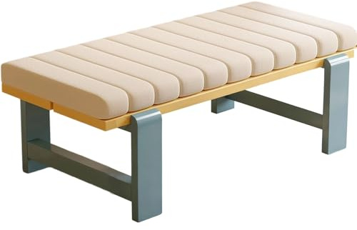 VEAI Cojín para Banco Interior/Exterior con Cremallera - 120/180/100/75/150 cm x 35/40 cm - Antideslizante para Ventanas de Zapatero, Bahía, Jardín, Sillas Largas, Columpios(Beige,100x40x5cm)