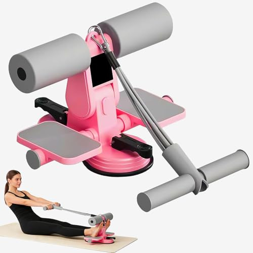 Caiejsaen bärbar sidoassistentstång multifunktionell träningsutrustning med sugkoppar sit up maskin magtränare med dragrep sit-up bar hjälpmedel hälsa magutrustning