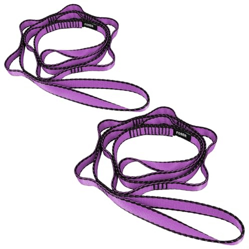 FOSER 2 st Daisy Chains, Yoga Hängmatta Förlängningsrem, 23 KN Justerbar Nylon Klättring Sling Fitness Pilates och Motion Förlängning Rem