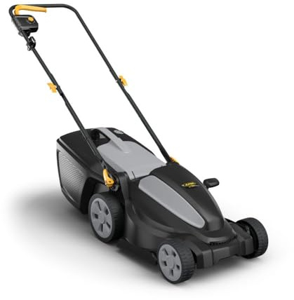 Alpina Rasaerba elettrico AL1 34 E - Motore da 1200 W, larghezza di taglio 34 cm, 6 altezze di taglio, cassetta per l'erba da 35 L