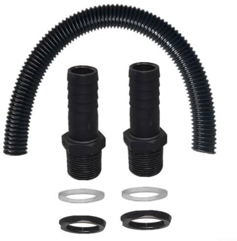 Rain Water Butt Connector Kit, Link Two Barrels With 25Mm Pipe And 3/4 Fittings, Garden Rainwater Harvesting Extension Set For Increased Storage Capacity